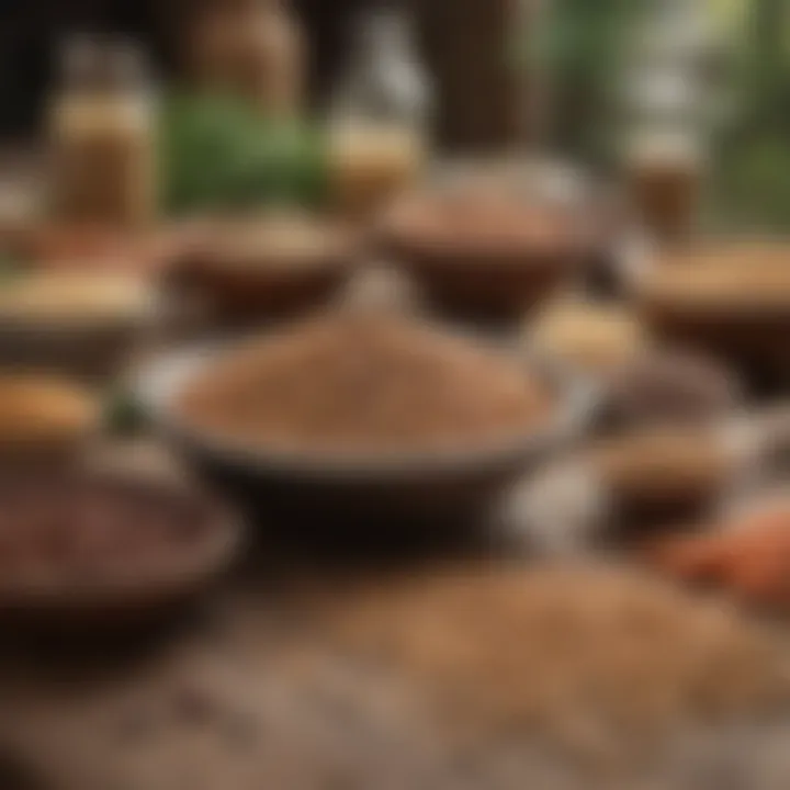 A serene kitchen setting showcasing a variety of legumes and whole grains, integral to an anti-inflammatory diet