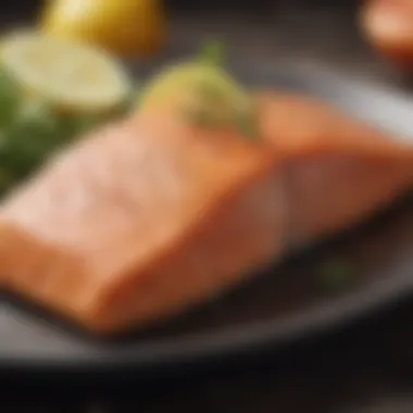 A plate of salmon fillet