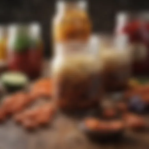 A vibrant assortment of fermented foods rich in probiotics