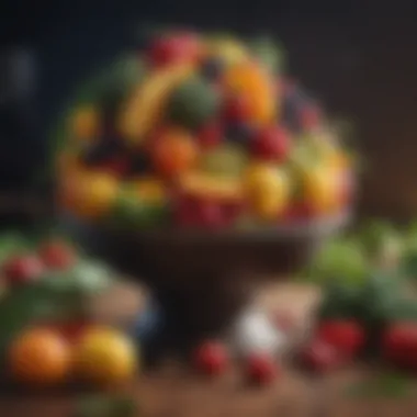 Fruits and Vegetables: Nature's Digestive Allies A colorful plate showcasing a variety of fruits and vegetables