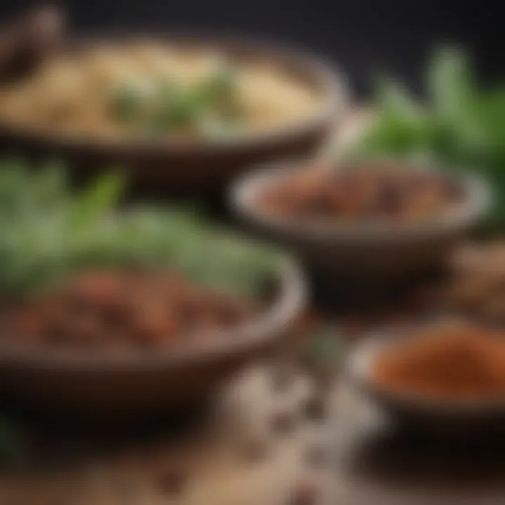 An array of Mediterranean herbs and spices symbolizing flavor and health