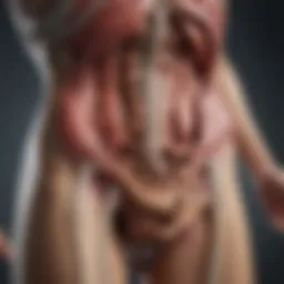 Illustration depicting gastrointestinal system anatomy