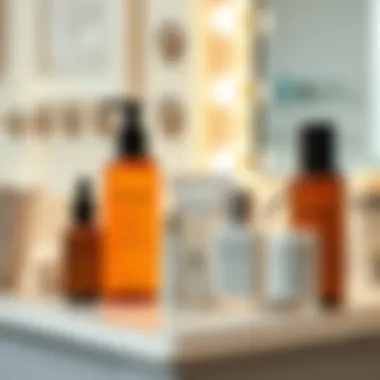 Glycolic Acid Products for Effective Leg Exfoliation Glycolic acid skincare products arranged aesthetically on a vanity, highlighting their role in leg care.