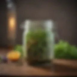 Aromatic Herb Infusion swirling in a glass jar