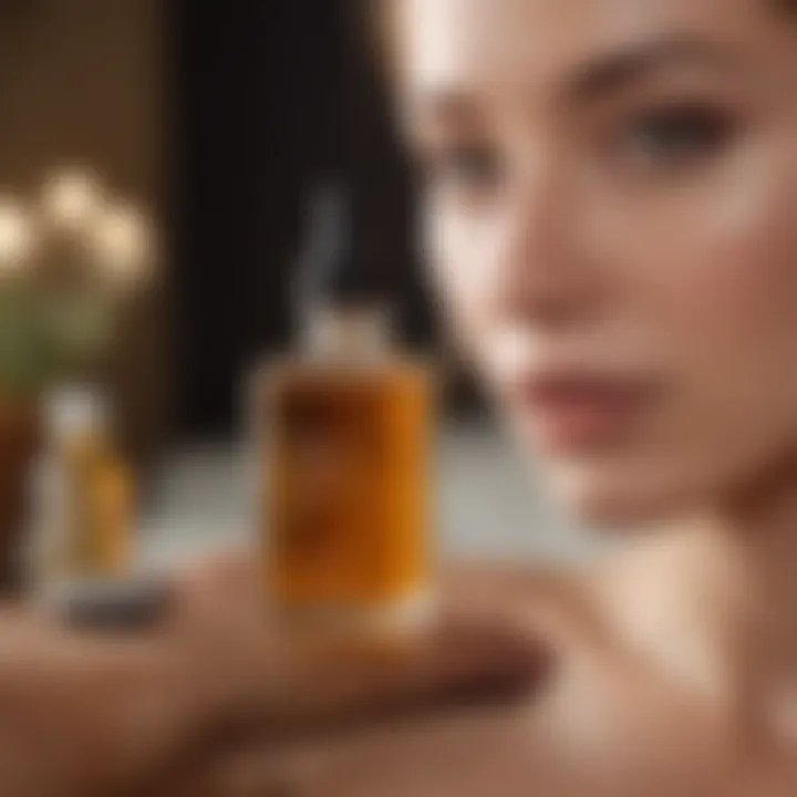 Facial Gua Sha tool and elegant bottle of face oil