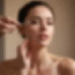 Woman practicing Gua Sha with Face Oil