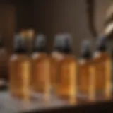 A collection of hair growth serums placed elegantly on a vanity