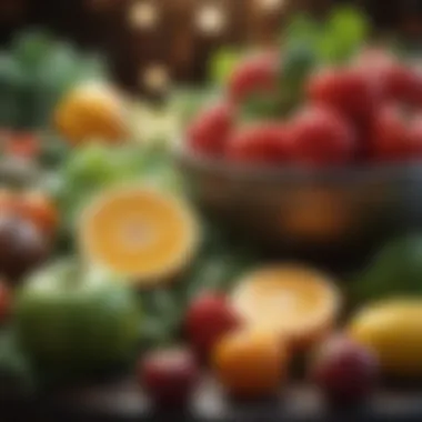 Nutrient Symphony Vibrant fruits and vegetables representing nutrition for well-being