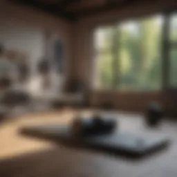 Pilates mat setup with essential equipment