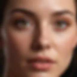 A close-up of a radiant face with clear skin