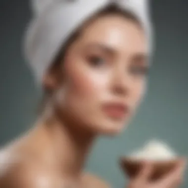 The Art of Skincare Routines for a Luminous Complexion A tranquil spa setting with skincare products artfully arranged, signifying self-care.