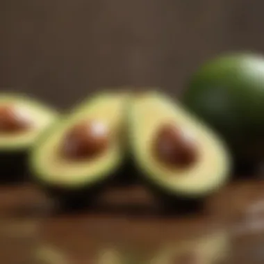 Avocado slices preserved with lemon juice to prevent browning