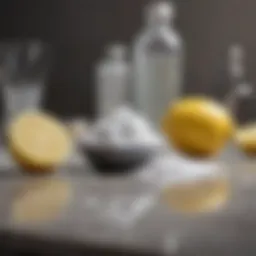Baking soda and lemon on a countertop