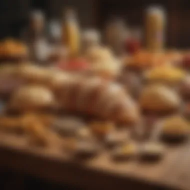 A vibrant array of gluten-free foods displayed on a wooden table.