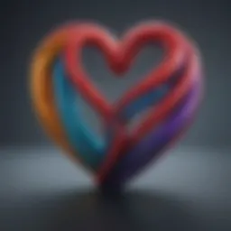 A heart symbol intertwined with various colors representing different forms of love
