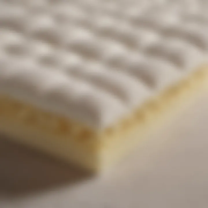 Close-up of memory foam layers showing pressure relief