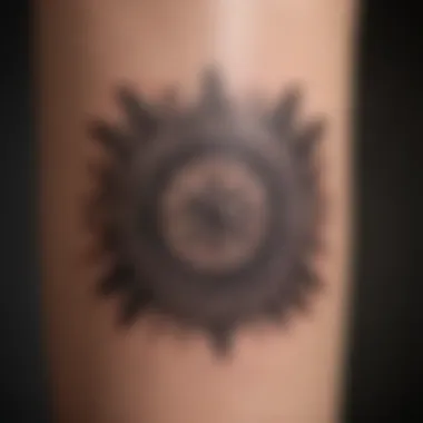 Illustration of a tattoo with proper aftercare instructions