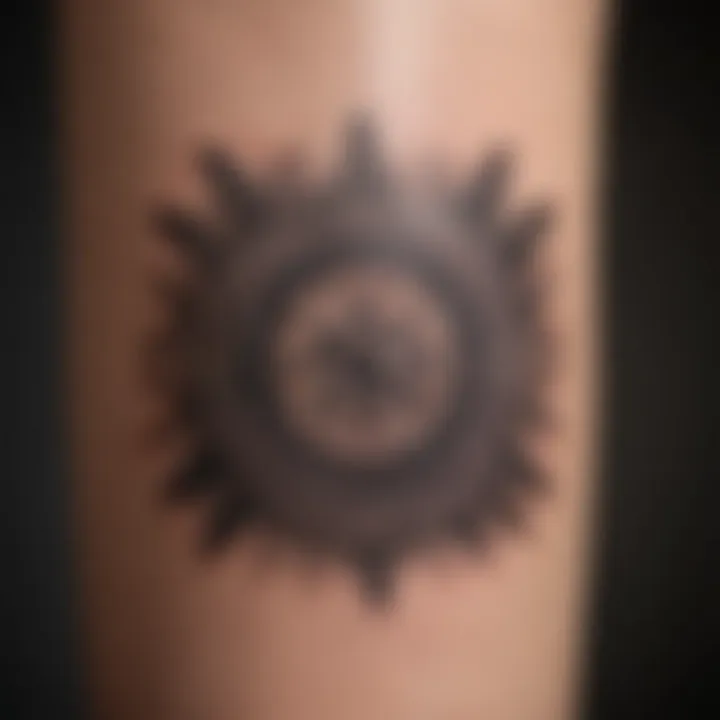 Illustration of a tattoo with proper aftercare instructions