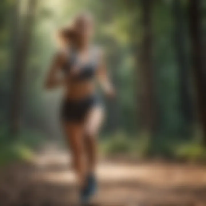 An individual engaged in a dynamic outdoor workout, emphasizing physical activity.