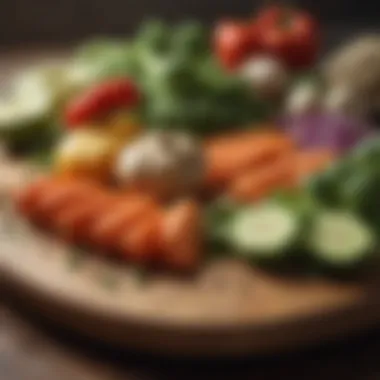 Colorful assortment of vegetables on a cutting board