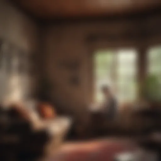 Illustration depicting a person quietly reading in a cozy corner