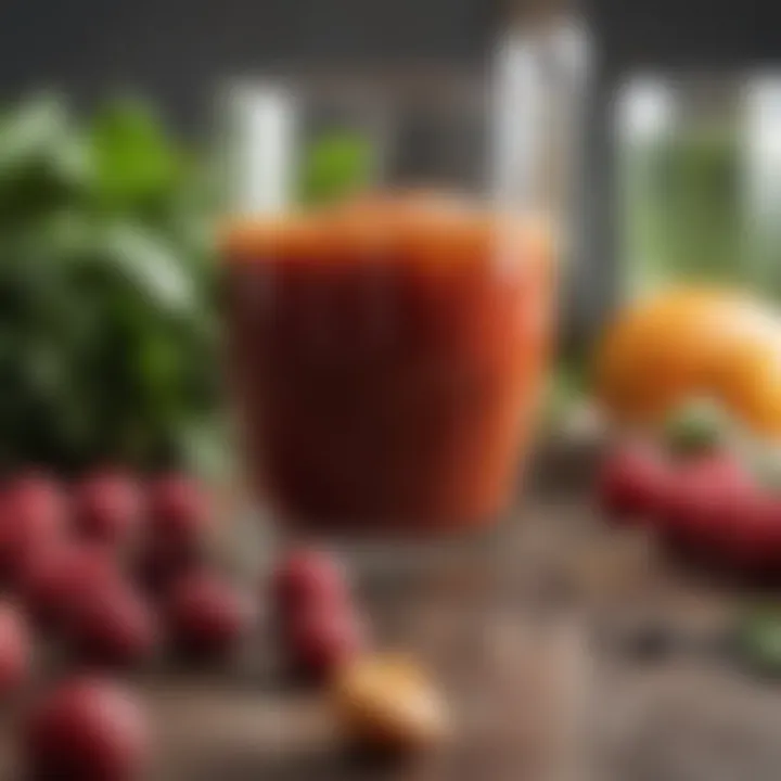 Close-up of nutrient-rich ingredients for juice