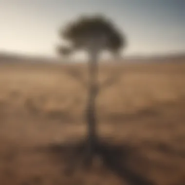 Solitude Manifest Symbolic illustration of emptiness with a solitary tree in a barren field