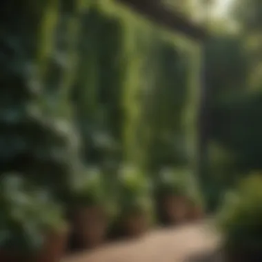 Tall green plants creating a lush privacy screen in an outdoor setting