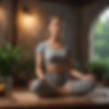 A serene environment showcasing an individual meditating in a tranquil setting