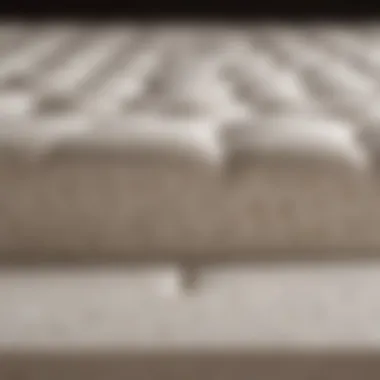 Close-up of memory foam mattress topper showcasing support