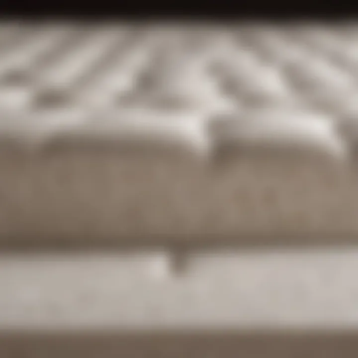 Close-up of memory foam mattress topper showcasing support