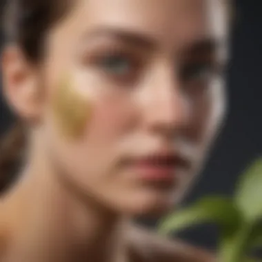 Artistic depiction of modern skincare applications using mullein garlic oil