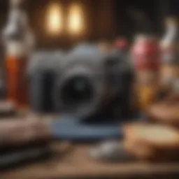 A collection of fashionable second-hand clothing arranged aesthetically