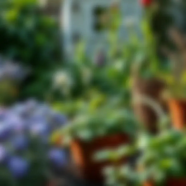 Herb Garden for Heart Health A serene garden with various herbs known for their heart benefits