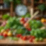 A vibrant display of heart-healthy herbs on a wooden table