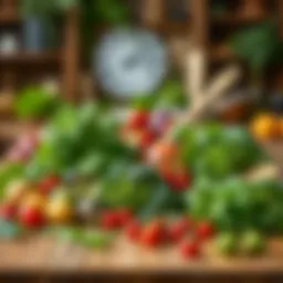A vibrant display of heart-healthy herbs on a wooden table