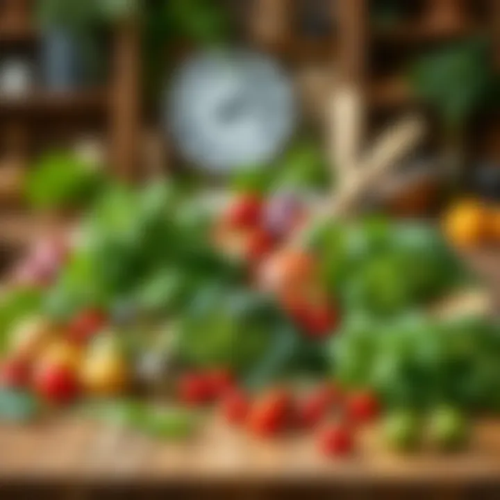 Heart-Healthy Herbs Display A vibrant display of heart-healthy herbs on a wooden table