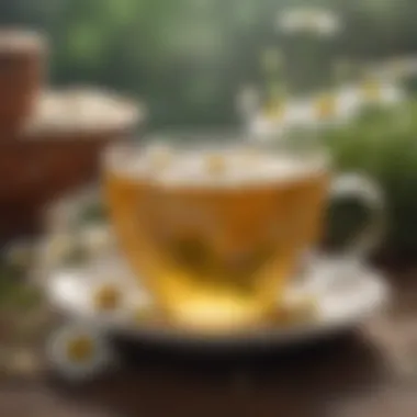 Gentle Chamomile Tea Infusion Chamomile Tea Cup and Flowers
