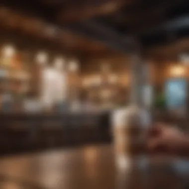 A cozy coffee shop setting where individuals enjoy casual meetings.
