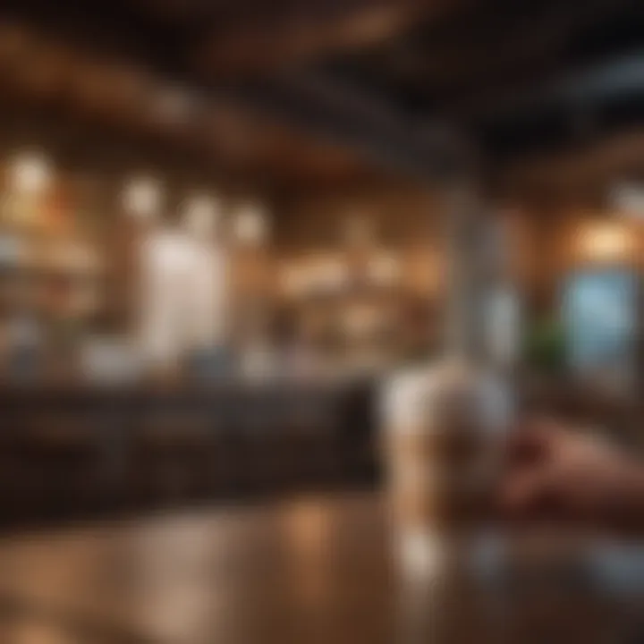A cozy coffee shop setting where individuals enjoy casual meetings.