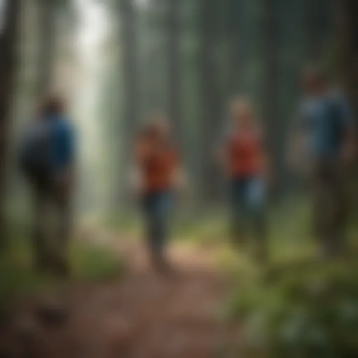 A group participating in a fun outdoor activity together.