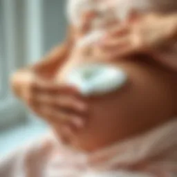 Nourishing belly cream application on pregnant belly