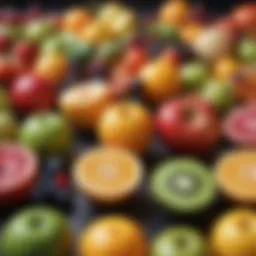 A vibrant display of fruits known for cortisol-lowering properties