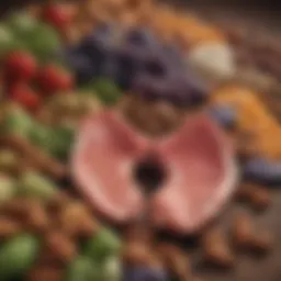 Colorful array of thyroid-supportive foods