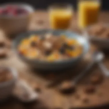 Nutrient-Dense Breakfast Options A vibrant breakfast spread featuring whole grains, fruits, and nuts