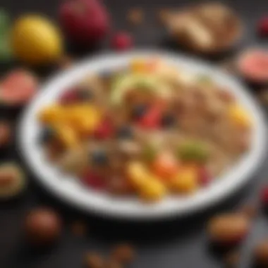 Plate of colorful fruits and nuts for post-workout recovery