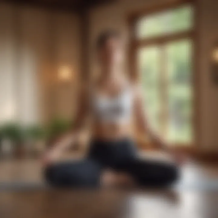 Woman practicing yoga in a serene environment