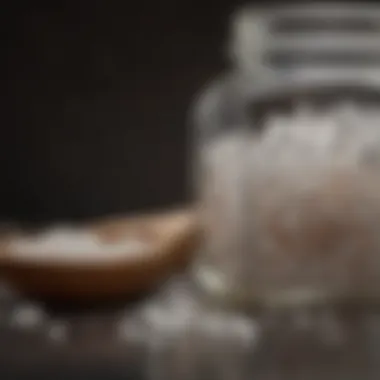 Organic Sugar Crystals in Glass Jar