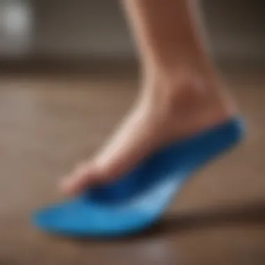 Innovative Arch Support Technology in Orthotic Insoles Close-up of an orthotic insole demonstrating advanced arch support technology
