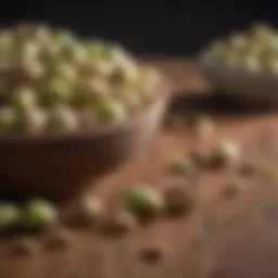 Healthy pistachio nuts in a rustic bowl